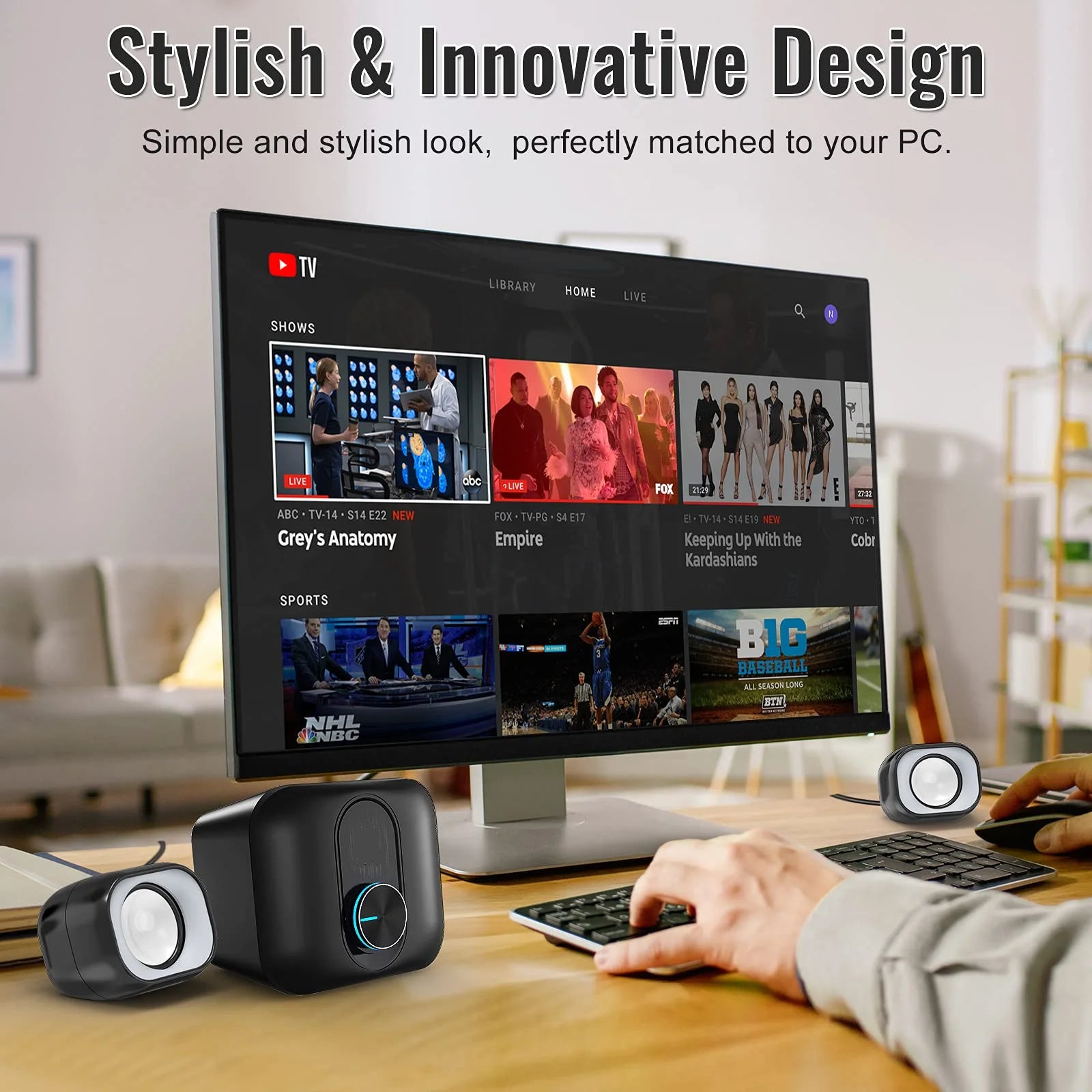 High Quality Desktop Computer Game Speakers Stereo Subwoofer Audio HP Home Laptop 2.1 Wired Multifunctional Computer Loudspeaker