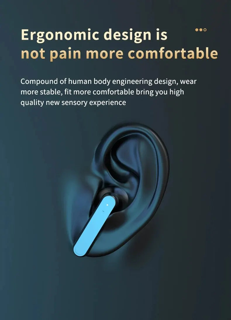 Bluetooth Earphone Headphones Mirror Wireless Stereo Headset