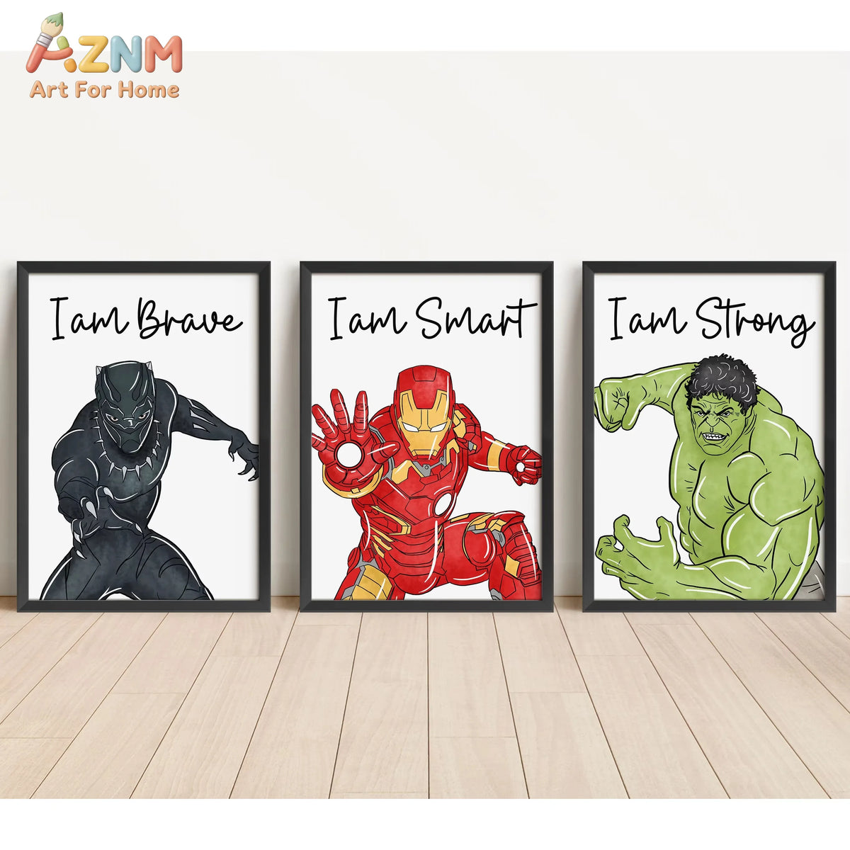 Superhero Affirmation Prints Set of 5 Kids Bedroom Poster Canvas Painting motivational Wall Art Pictures Home Decor
