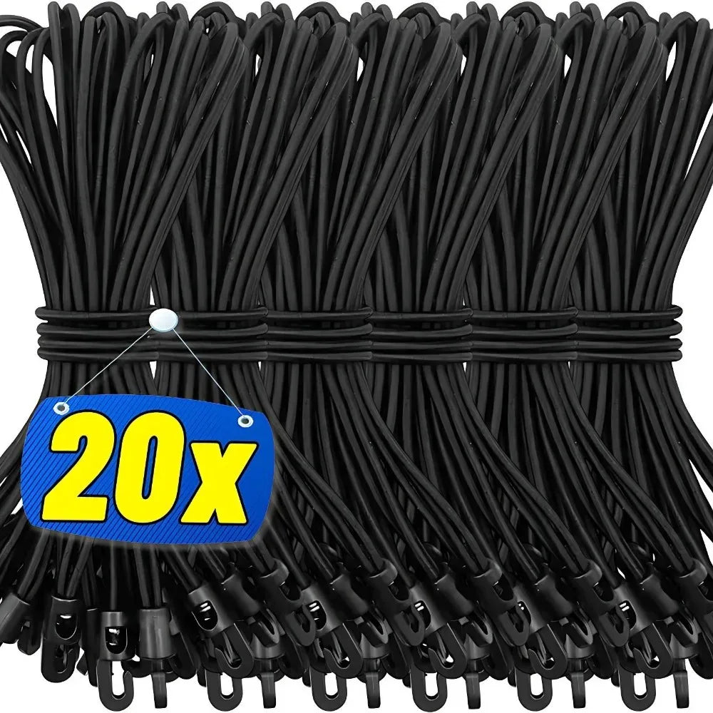 20/1pcs Elastic Strap Nylon Bungee Cord 10cm 15cm 25cm Durable Fixing Band for Flashlight Map Outdoor Backpacking Accessories