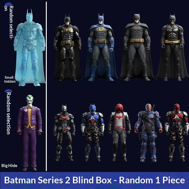 Crazy Edition Arkham Knight Batman Series2 Mystery Box F5 Roundd Culture Batman Vs Joker Action Figure Assemble Collectible Gift