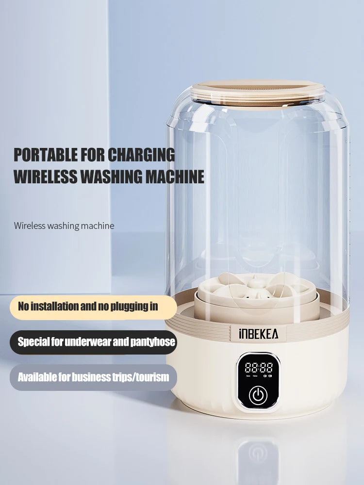 2025 wireless mini digital washing machine, rechargeable portable intelligent small underwear and sock specific washing cup 1.5L