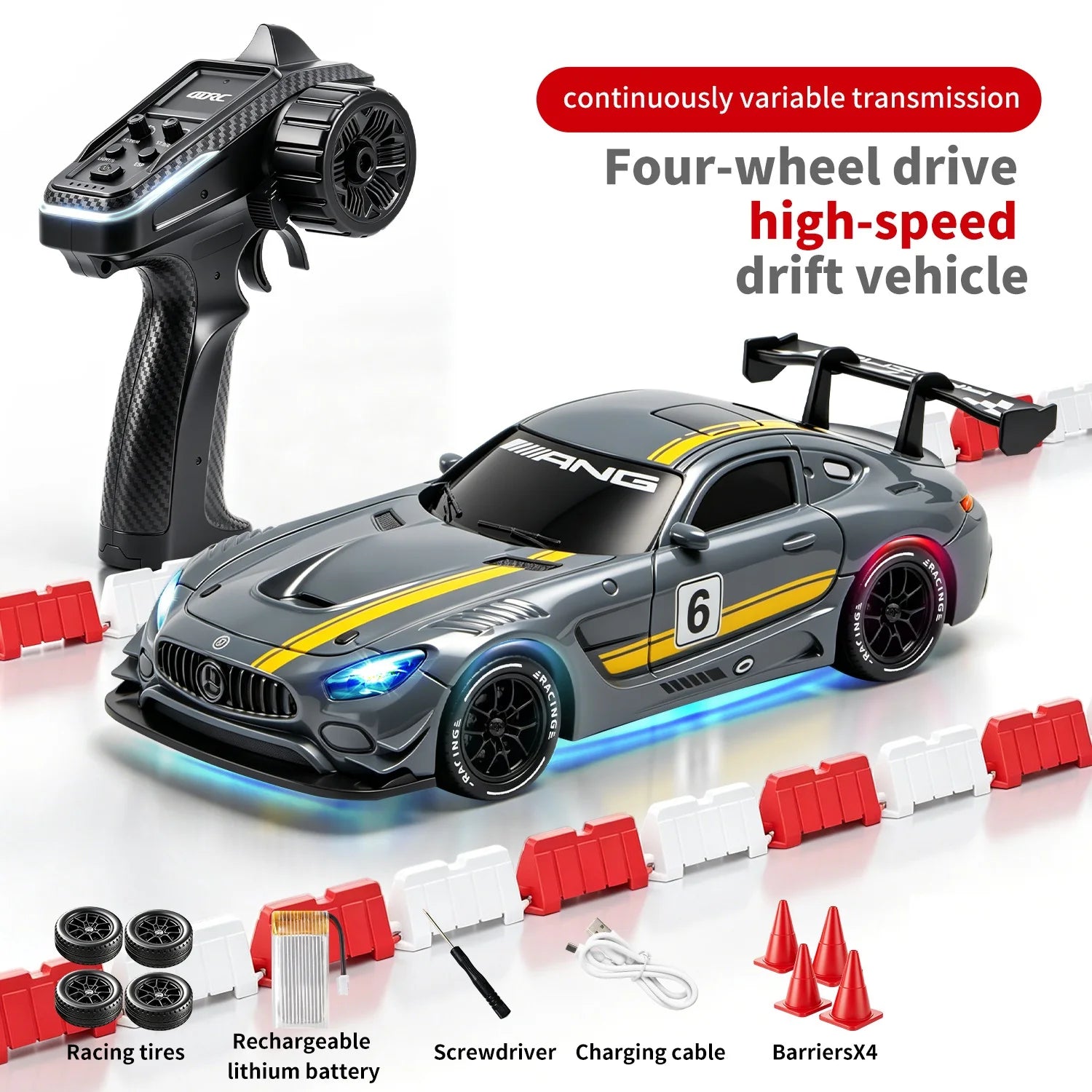 4DRC 2.4G Full Scale Mini H6 Drift Remote Control Car with APP 4WD Racing 1:43 Children Toy Car Model