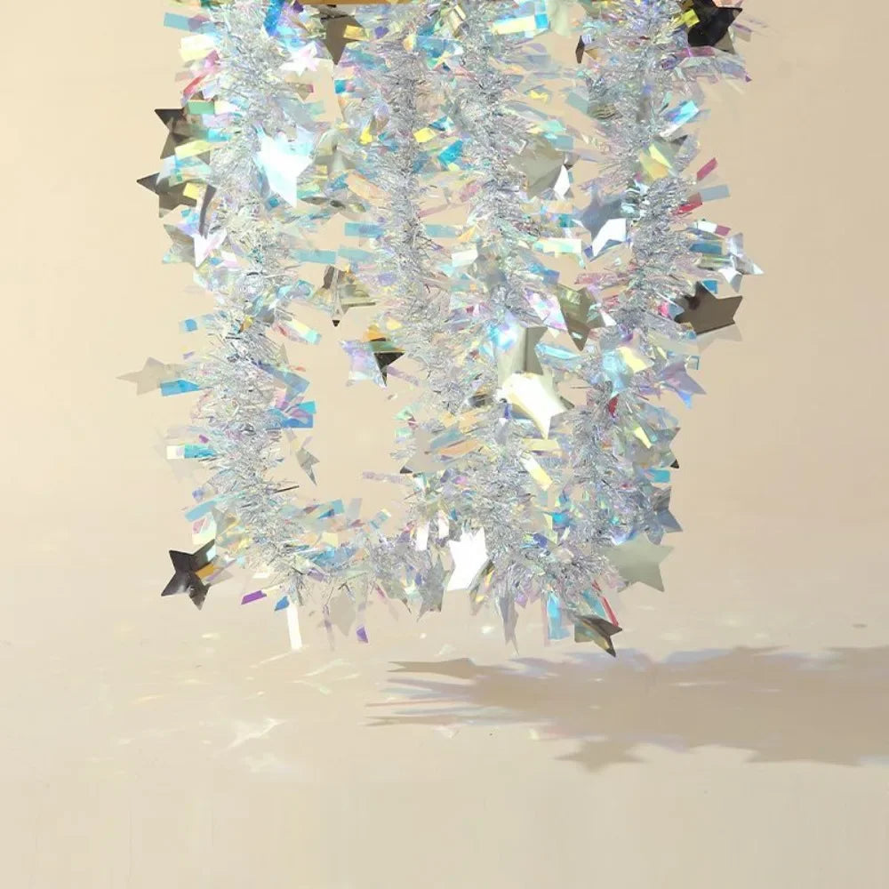 Multicolor Drizzle Garland Encryption PET Metallic Foil Fringe Thickening Background Ornament Tassel String Party Supplies