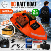GPS RC Bait Boat with 40 GPS Points, Smart Return, Long Battery Life, 2KG Load, Free Boat Bag & Bait Box