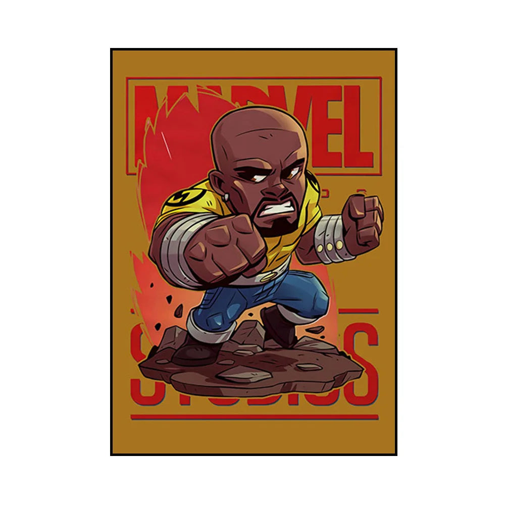 Frameless Marvel Superhero Wall Art Posters SpiderMan Iron Man Avengers Cartoon Canvas Painting Print Modern Kid Room Home Decor