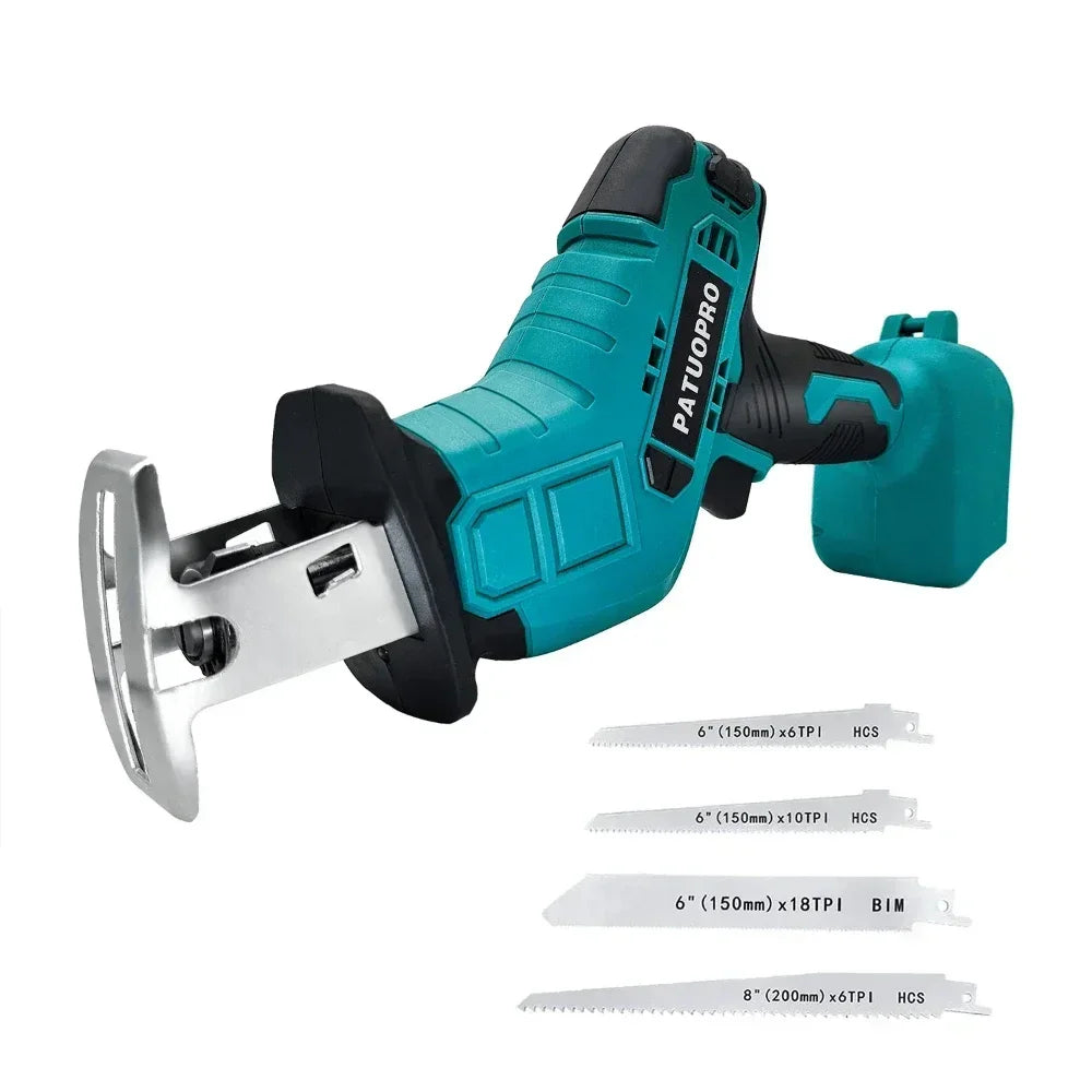 Cordless Reciprocating Saw 18V Adjustable Speed Electric Saw for Wood Metal PVC Pipe Cutting Tool Fit Makita 18V Battery (No Bat