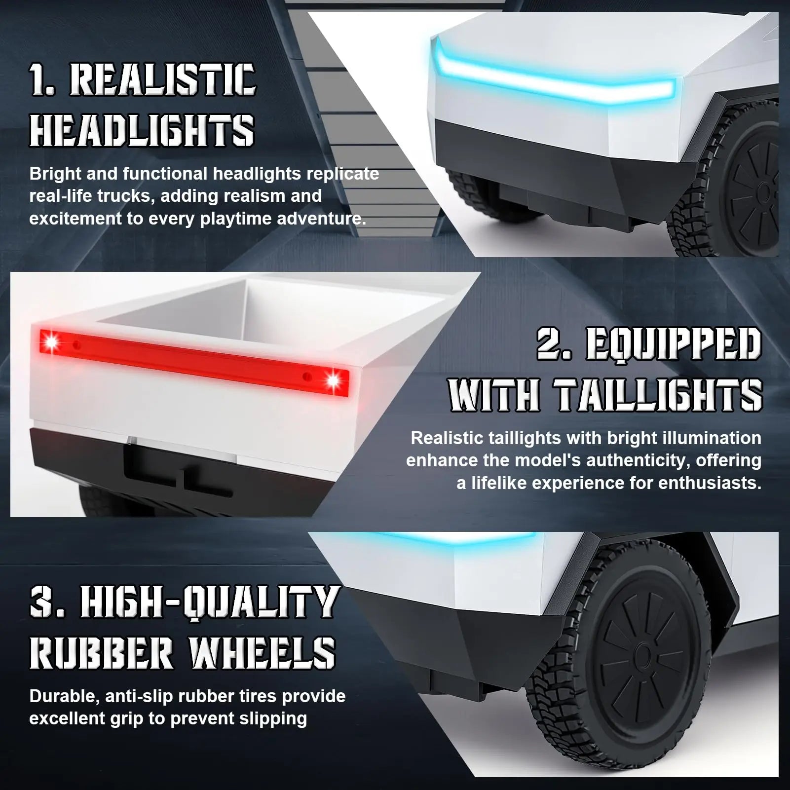 1:24 Pickup Remote Control Car, 4WD Off-Road RC Truck Toy,27MHz Wireless Remote Car with LED Lights,Birthday Gift for Boys Kids