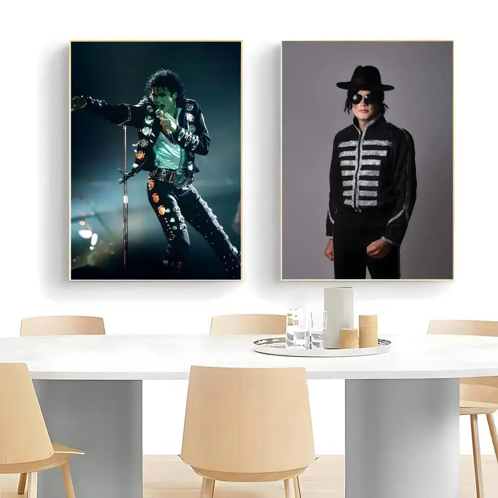 Star M-Michaels Jacksons Poster  Self-adhesive Art Waterproof Paper Sticker Coffee House Bar Room Wall Decor