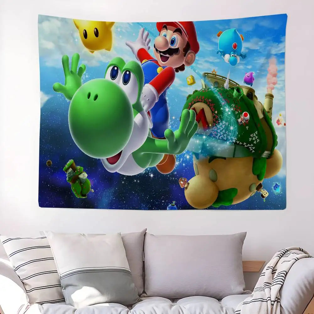 Game M-mario-O cartoon DIY Wall Tapestry for Living Room Home Dorm Decor Wall Art Decor