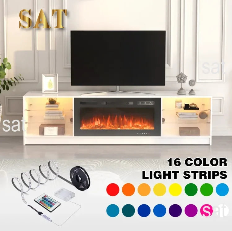 High-Gloss TV with LED Lighting