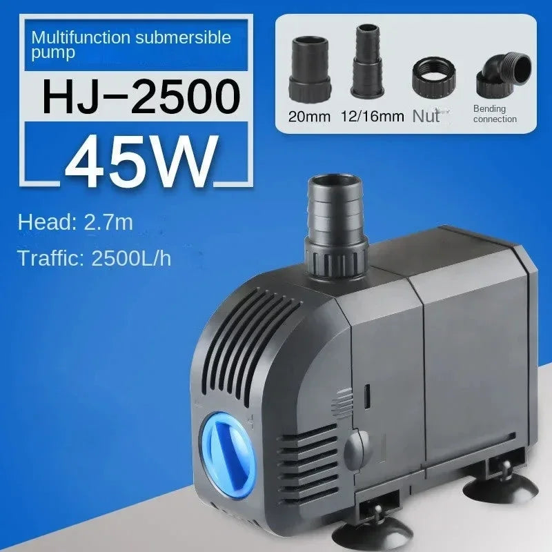 Fish Tank Quiet Frequency Circulating Filtration Pump 7/8/20/25/35/45/55W Multi-Function Submersible Aquarium Water Pond Pumps