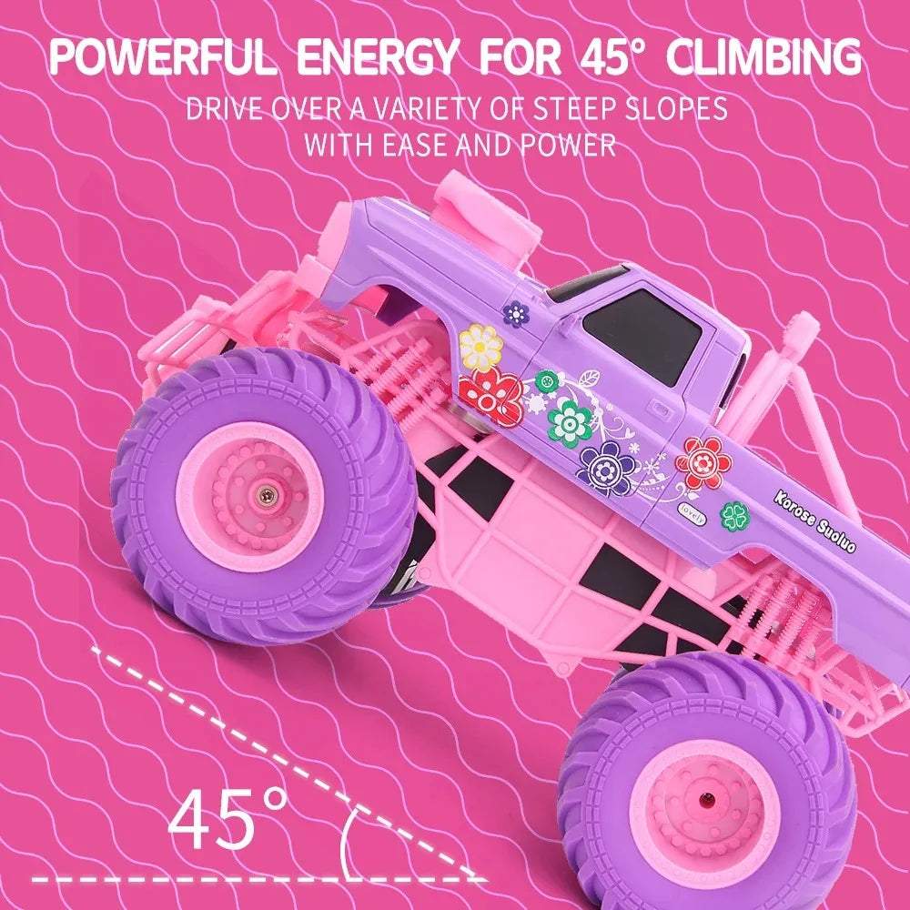 Pink 2.4G RC Car - JJRC Q157 Remote Control Off-Road Climbing Vehicle Ideal Girl's Party Gift & Christmas Toy