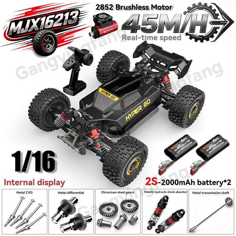 HYPER GO MJX14303 14304 1/14 Scale Brushless RC Car 2.4G Remote Control 45km/h High Speed Off-road 4WD RC Truck Hobby Toy
