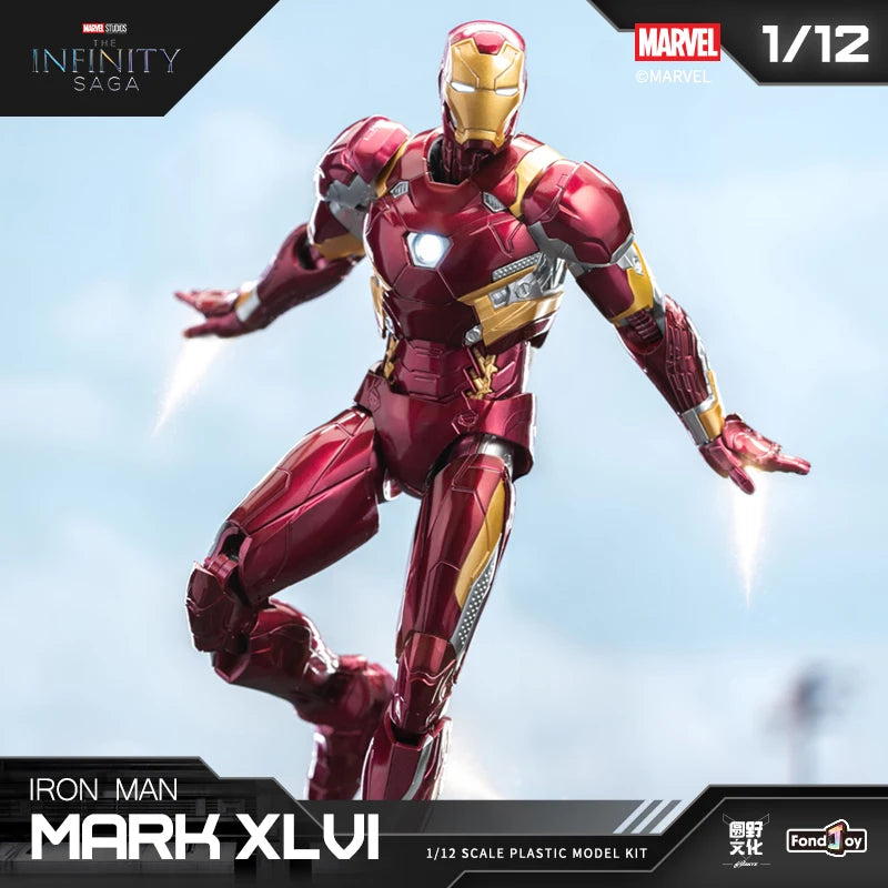 NEW Original Fondjoy Anime Figure Iron Man MK46 Model Kit 1/12 Infinity Saga Ironman Mark 46 Assembly ABS Joint Movable Kid Toys