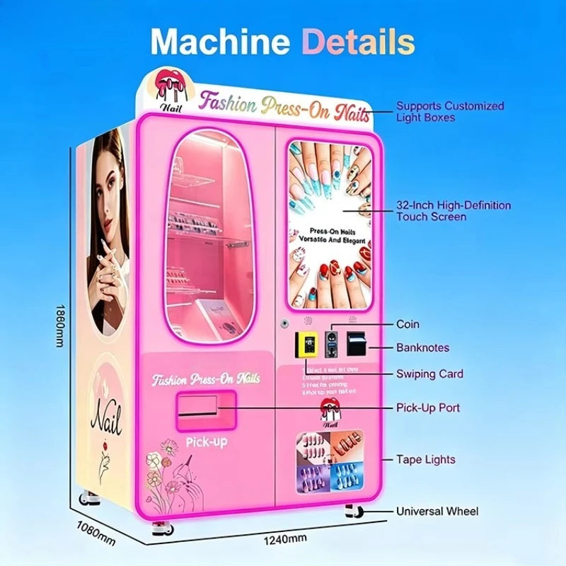 Beauty 3D Art Nail Printer Vending Machine Smart AI Nail Printer With Mulit-ple Payment Method Nails Printing Machine Customized