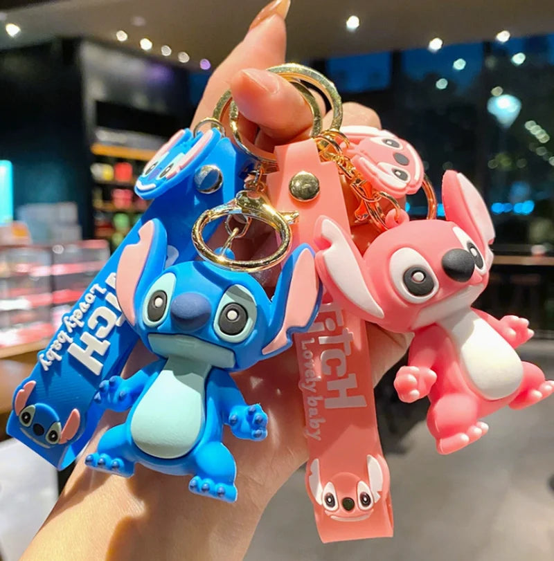 Stitch Keychain 3d Cartoon Stereo Pvc Doll Car Key Ring Bag Pendant Fashion Creative Hanging Ornament Bulk Wholesale Surprise