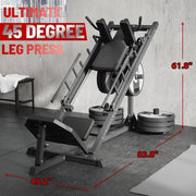 New Best Deal US Shipping 45 Degree Linear Bearing Leg Press Hack Squat Machine for Home Gym Strength Training Quad Hamstring Gl