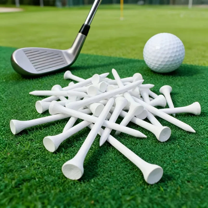 275 Inch White Wooden Golf Tees 20 Pack Premium Natural Wood Tees for Driving Range Course Practice Durable Eco Friendly Access