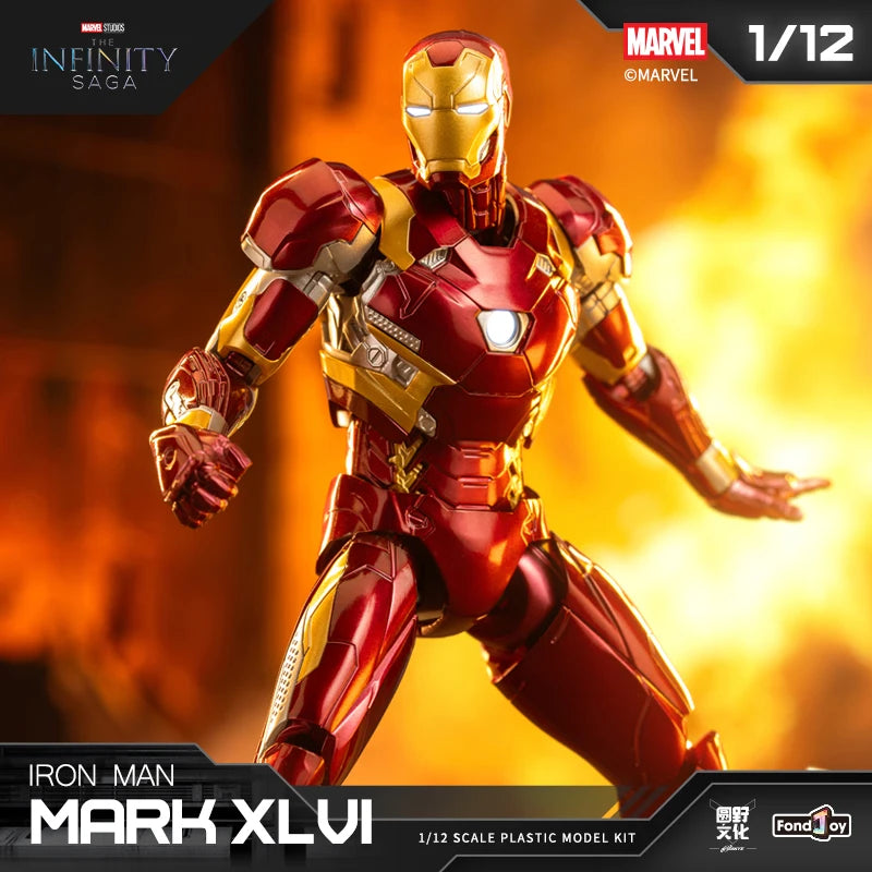 NEW Original Fondjoy Anime Figure Iron Man MK46 Model Kit 1/12 Infinity Saga Ironman Mark 46 Assembly ABS Joint Movable Kid Toys
