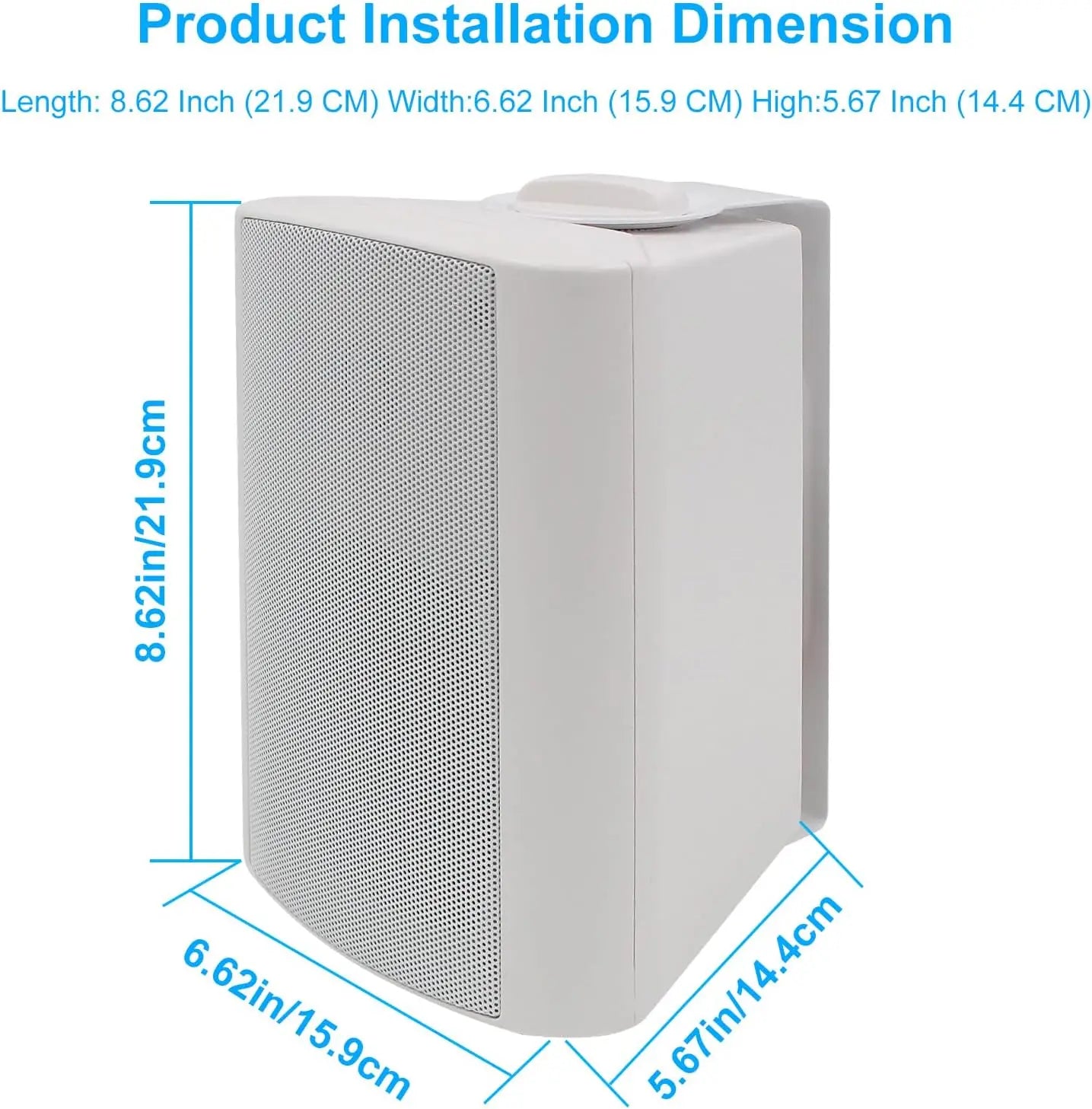 Herdio 2PCS 4'' Passive Indoor Outdoor Speakers With 200W Powerful Bass Expansive Stereo Sound Coverage All-Weather Durability