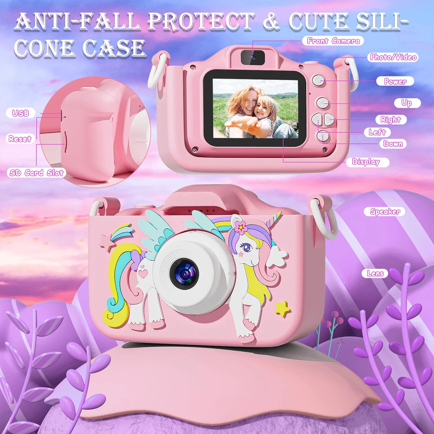 Capture every moment with this 1080P HD children’s digital video camera—featuring a 2.0-inch screen, perfect for toddlers to explore photography and video!