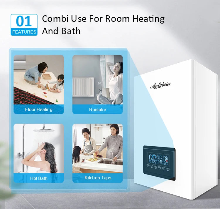 Enjoy efficient heating and hot water anytime with this electric boiler—reliable performance for your home or office!