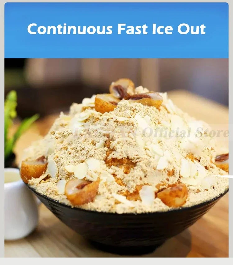 HomeWise 60KG/24H Korean Snowflake Ice Machine Small Snow Continuous Cooled Milk Mango Bingsu Shaver Smoothie Crusher 110V 220V