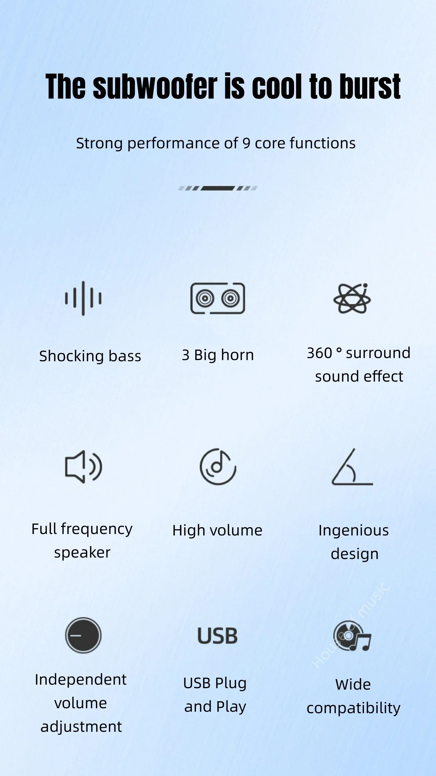 High Quality Desktop Computer Game Speakers Stereo Subwoofer Audio HP Home Laptop 2.1 Wired Multifunctional Computer Loudspeaker