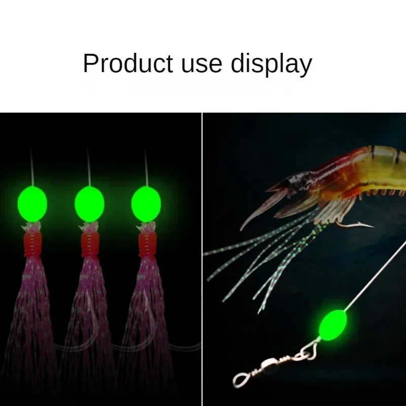 100pcs/lot Oval Night Luminous Fishing Beads Glowing Sea Fishing Lure Bait Floating Beads Fishing Tackles Tool for Rig 4/5/6/8mm