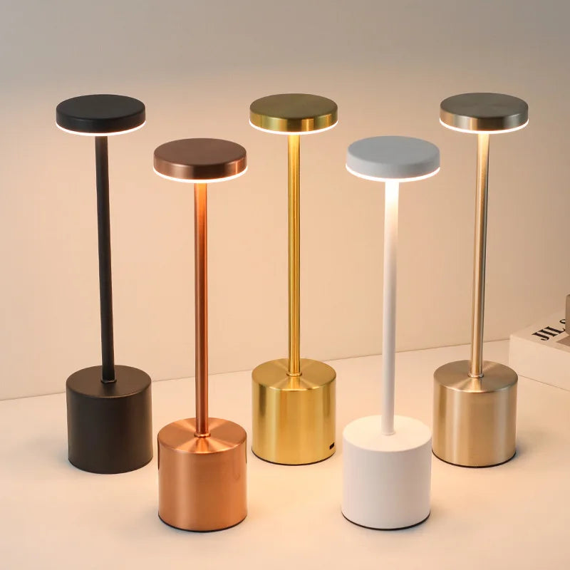 Portable LED Wireless Touch Desk Lamp Rechargeable Table Light 3 Colors Dimmable Bedside Creative Ambient Lamp for Room Decor