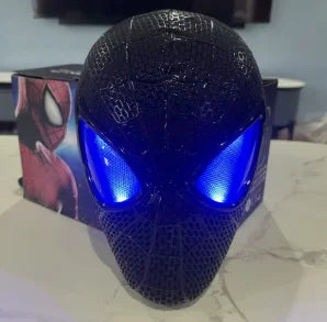 In Stock Miles Spider-Man 1:1 Scale Electronic Mask With Moving Glowing Eyes Ring Control Cosplay Toy Gift For Boys Gift
