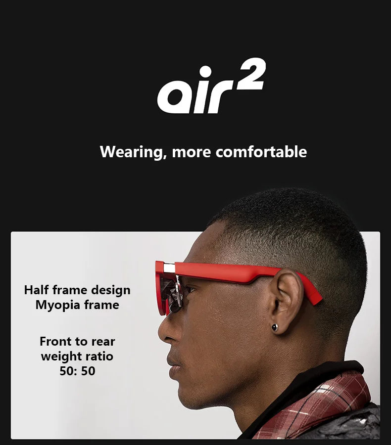Original XREAL Air 2 Smart AR Glasses 130 Inch Micro OLED Big Screen 120Hz 1080P View for Phone Computer Not VR Virtual Reality