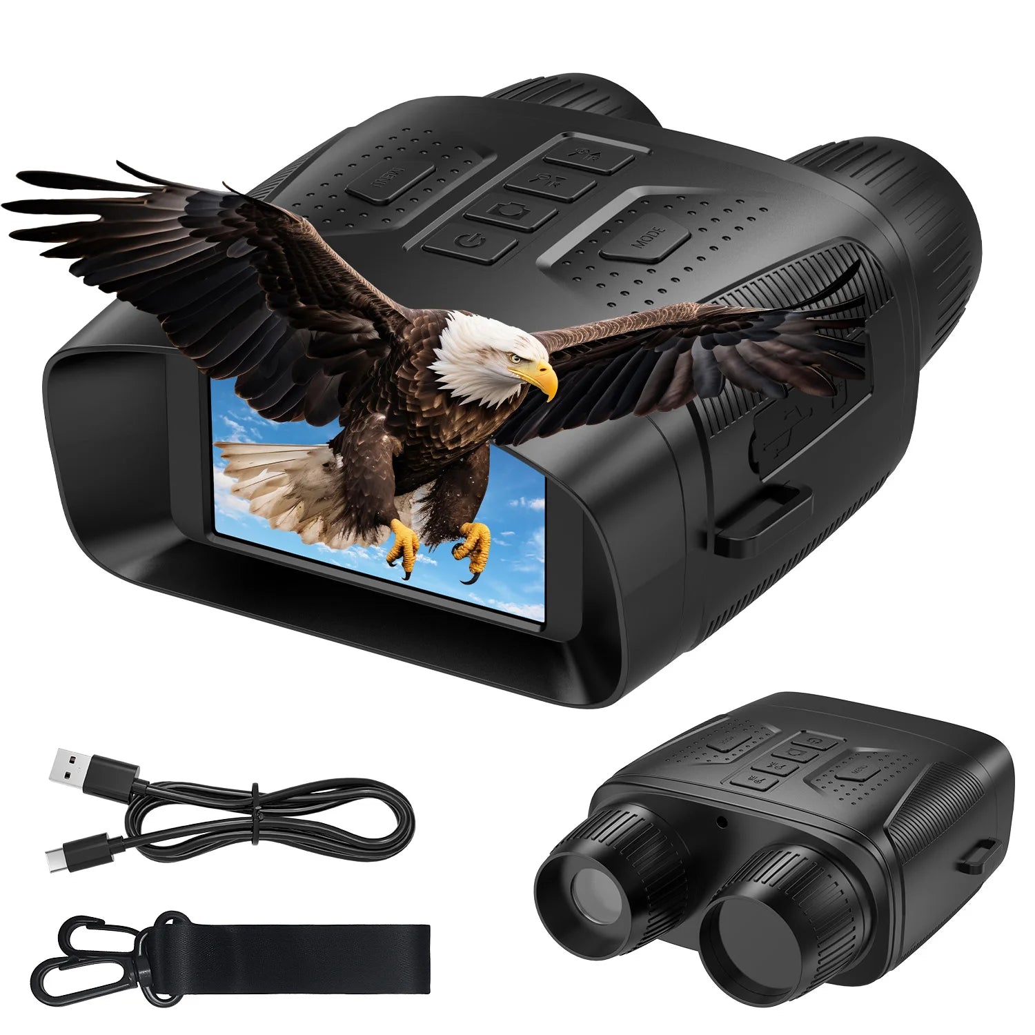 Infrared Night Vision Goggles 4K HD, with 3" Screen&10X Digital Zoom Camera, 2500mAh Battery USB Rechargeable Binoculars, for Wildlife Observation Hunting Camping Hiker Backpackers