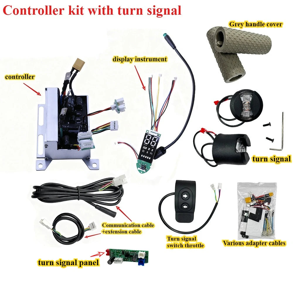E-Scooter Controller Kit for 8.5-10" VOLPAM/HopCycle/Aovowheel/Maxshot/Hiboy/MAX, Turn Signal, Self-Learning, 25-58km/h