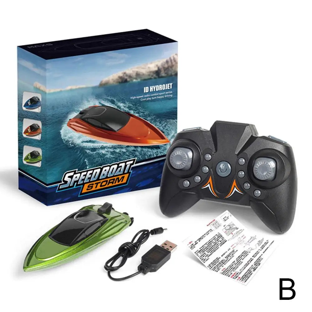 Remote Control LED Light Waterproof Electric Ship 2.4GHz High Speed Boat Mini RC Boat Children Remote Control Ship Toy Gifts