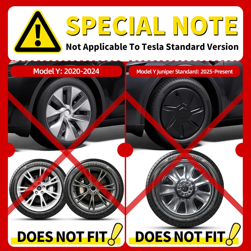 4PCS for Tesla Model Y 2025-2026 Juniper 19 Inch Smooth Style Hubcap Hub Cap Full Rim Cover Replacement Wheel Cap Accessories