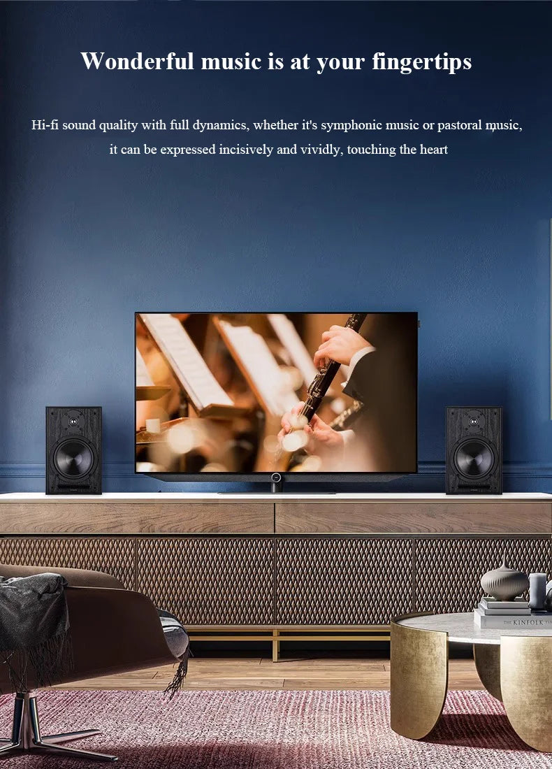Household 6.5 Inch Bookshelf Speaker 100W*2 Output Power 2 Way HIFI Passive Speaker 2.0 Stereo 1 Inch Silk Film Dome Tweeter