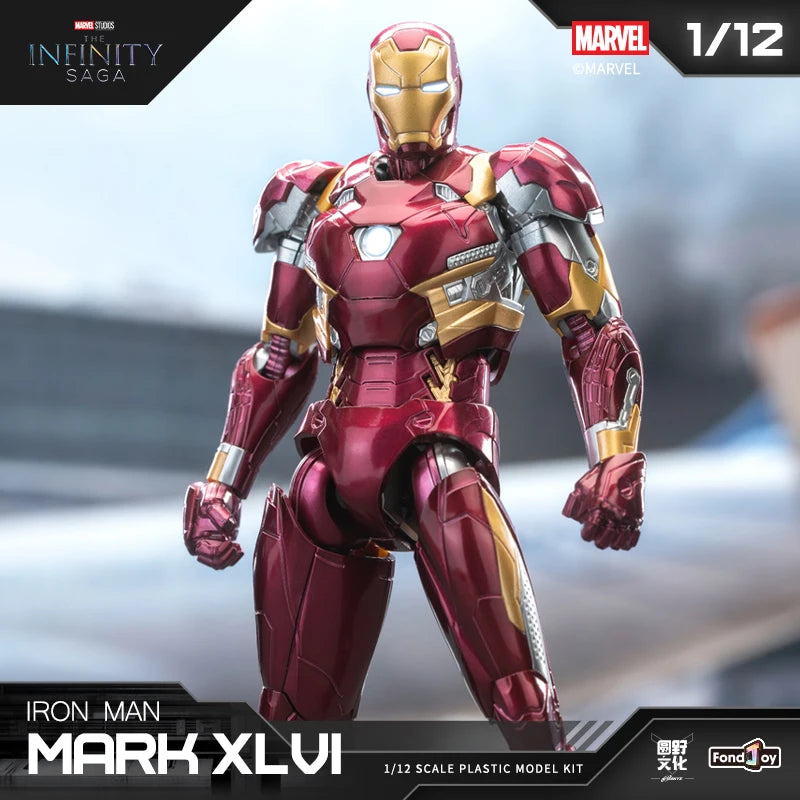 1/12 Original FondJoy Iron Man Tony Stark Legend Action Figure MK45 MK46 MK50 MK4 DIY Building Block Toys Collection Anime Model