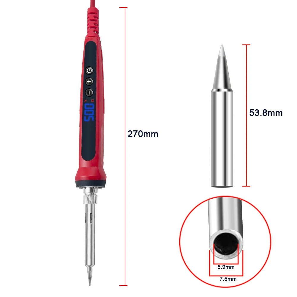 Tackle your projects with precision using this 80W soldering iron kit—featuring adjustable temperature control and an LCD display for easy, accurate welding!