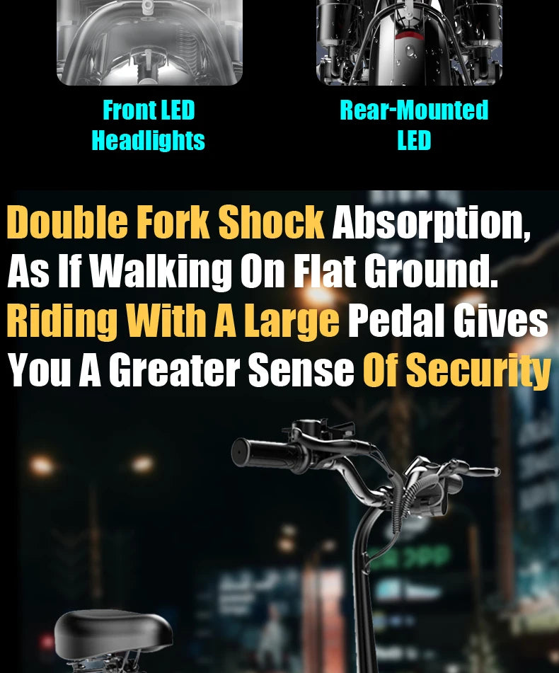 Ride comfortably on this electric scooter with weight-bearing pedals, a powerful 500W motor, and a waterproof lithium battery for a reliable and enjoyable commuting experience.