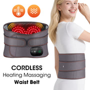 Electric Lumbar Massager Vibration Thermal Waist Massage Belt 3 Levels Hot Compress Infrared Light Dual Motor Muscle Relax