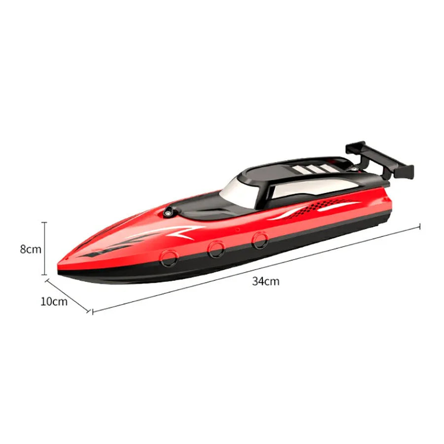 RC Remote Control Speed Boat 2.4GHz High-Speed Racing Boat Dual Propeller Waterproof Electric Toy for Kids Pool Lake Outdoor Fun