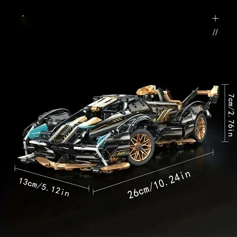 1690 Pieces, Green Racing Building Block Toys, Abs Materials, Manual Toy Building Blocks Assembly, Home Furnishings, Office Desktop Furnishings