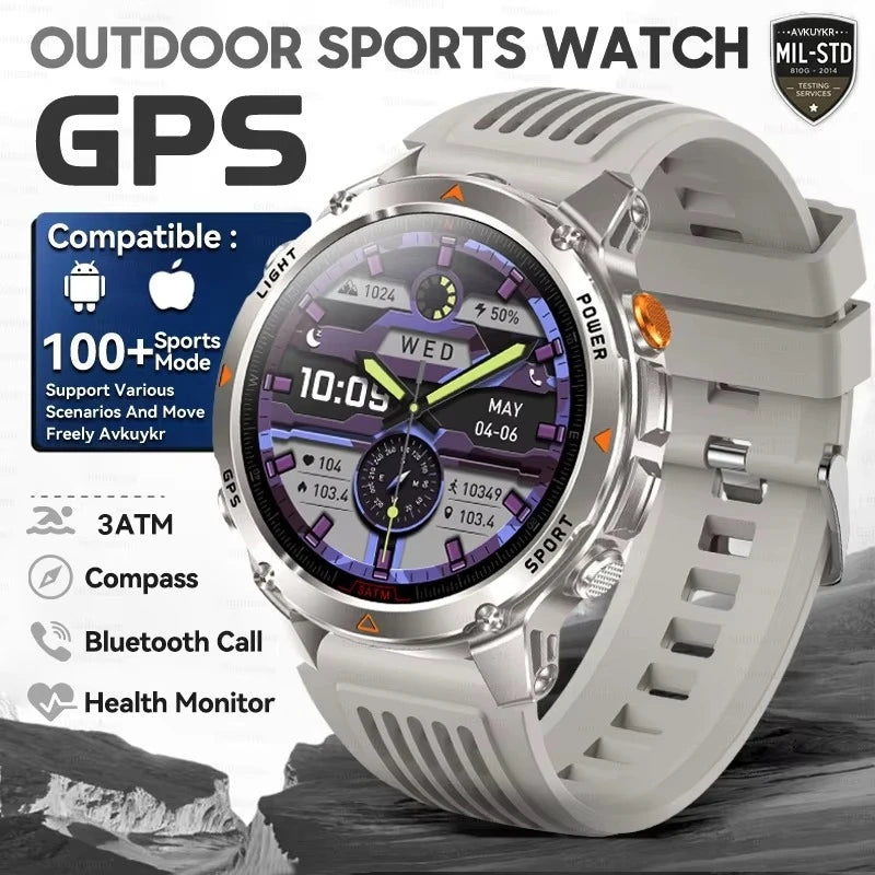 HT37 T-Rex 3 Pro Military GPS Smart Watch Waterproof Dual-band GNSS Compass Altimeter Swim 170 Sports Mode Watch with Flashlight