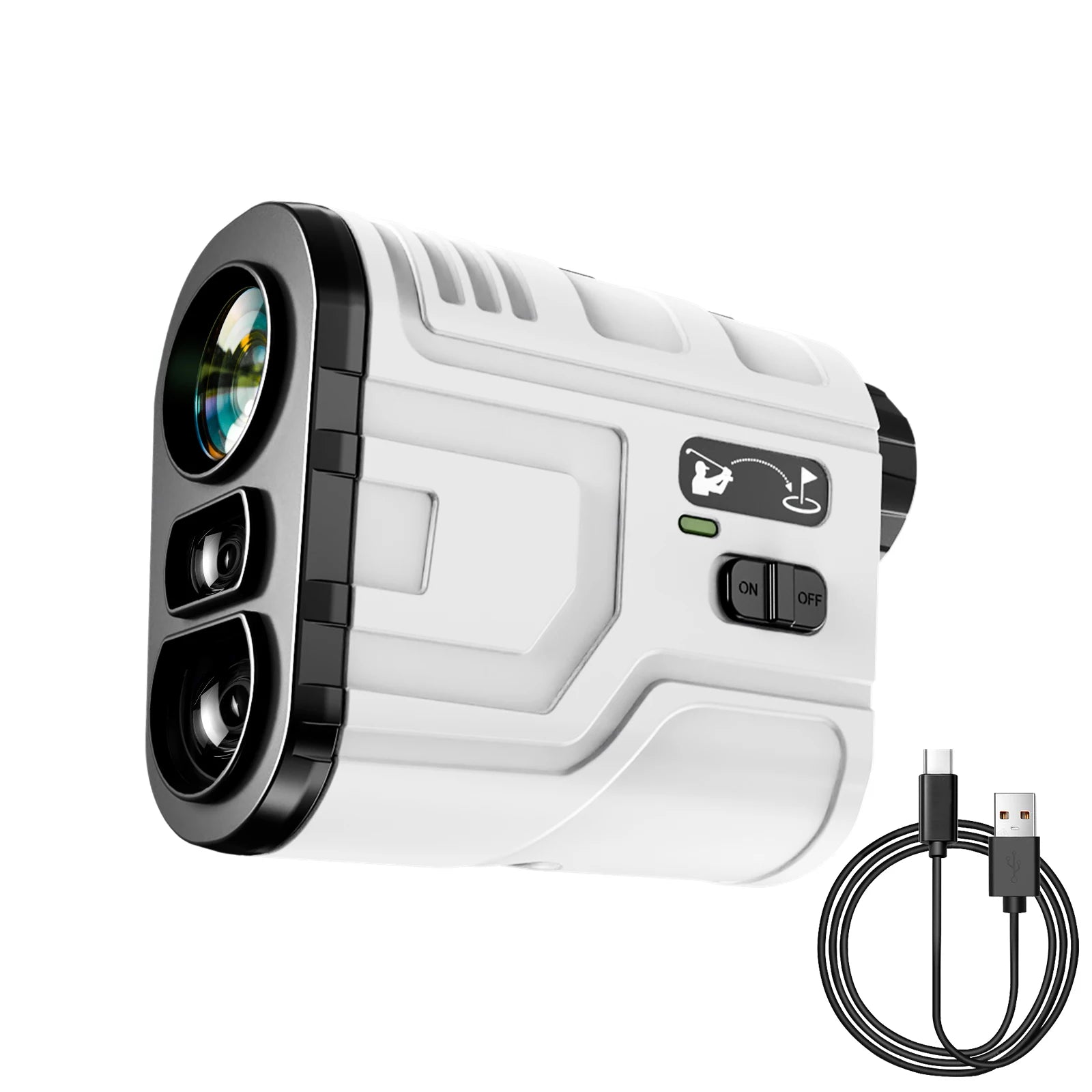 1200Yard Golf Rangefinder Rechargeable Golf Range Finder Digital 6X Magnification Slope Switch Flag Lock Vibration Fog Mode Speed Angle Scan Range Finder Telescope for Golf Hunting Outdoor