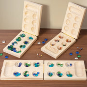 Mancala Board Game Set Family Games Multi Color Beads Ages 7+ Wooden Collapsible for Party Gift Adult Whole Family Boys Girls
