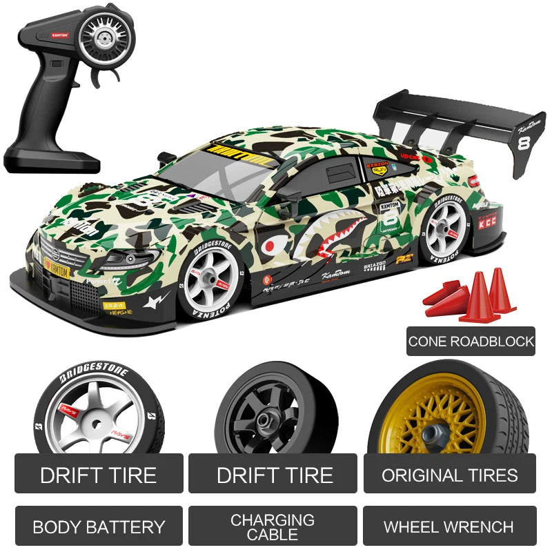 RC 4WD 2.4G Racing Car High Speed Off-Road Remote Control Drift Toys 1:16 with LED Light Race Sports Car for Boys Children Gift
