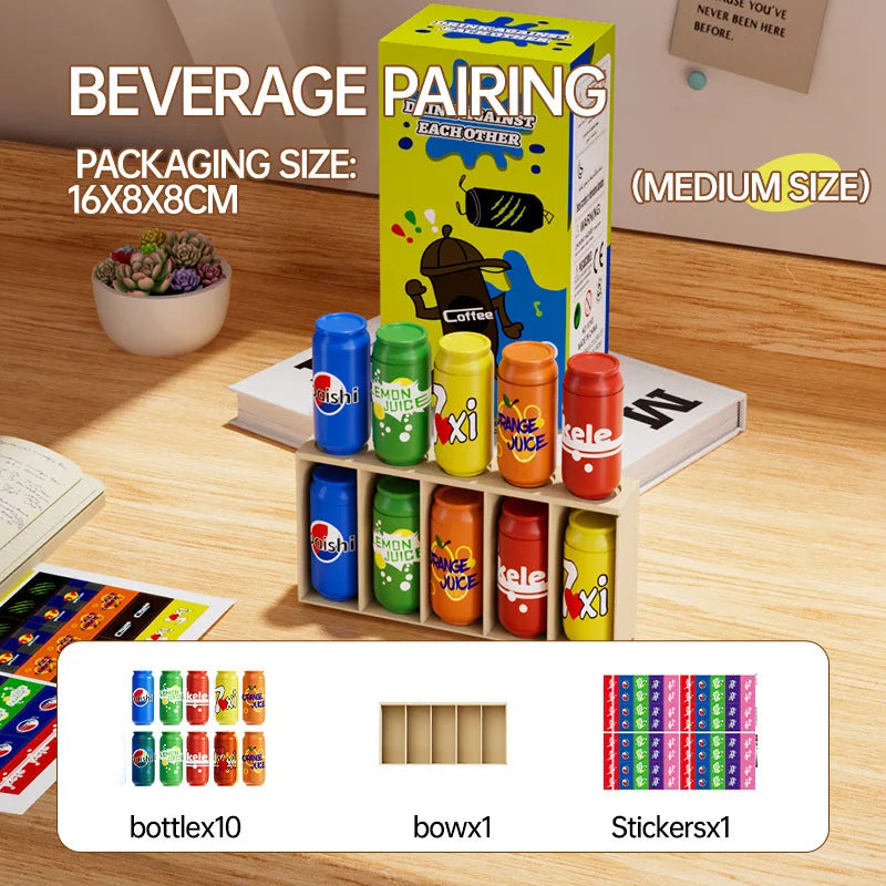 Children's Fun Beverages Color Match Toys Guessing Fun Memory Training Interactive Board Game Early Puzzle Toys Kids Gifts