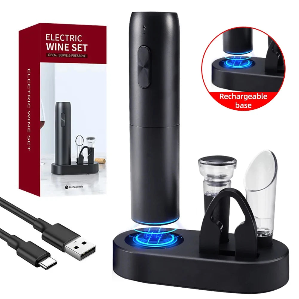 Pop open your favorite bottle effortlessly with this electric wine bottle opener—stylish, quick, and hassle-free!